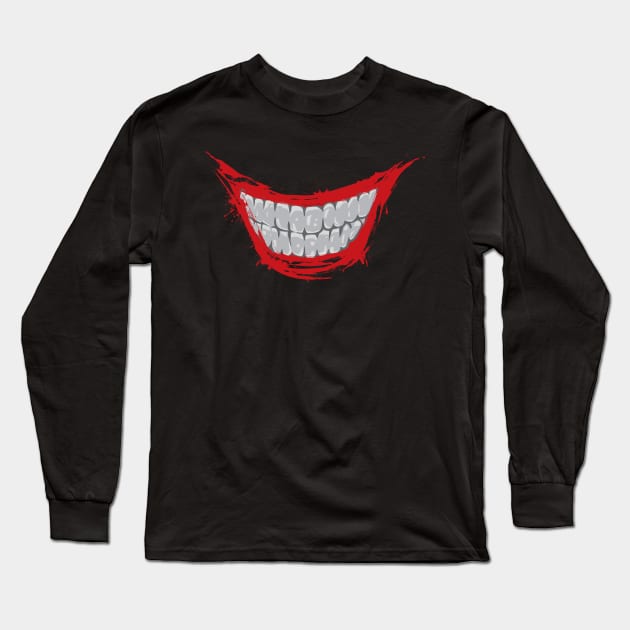 Evil Smile Long Sleeve T-Shirt by Huemanitee